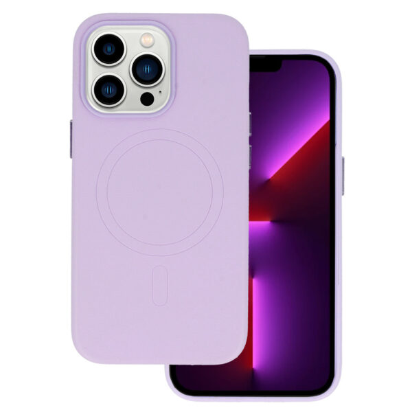 MagSafe Leather Case Iphone 15 Plus Purple