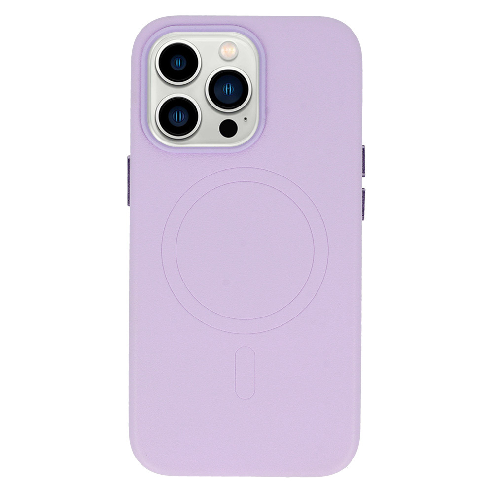 MagSafe Leather Case Iphone 15 Plus Purple