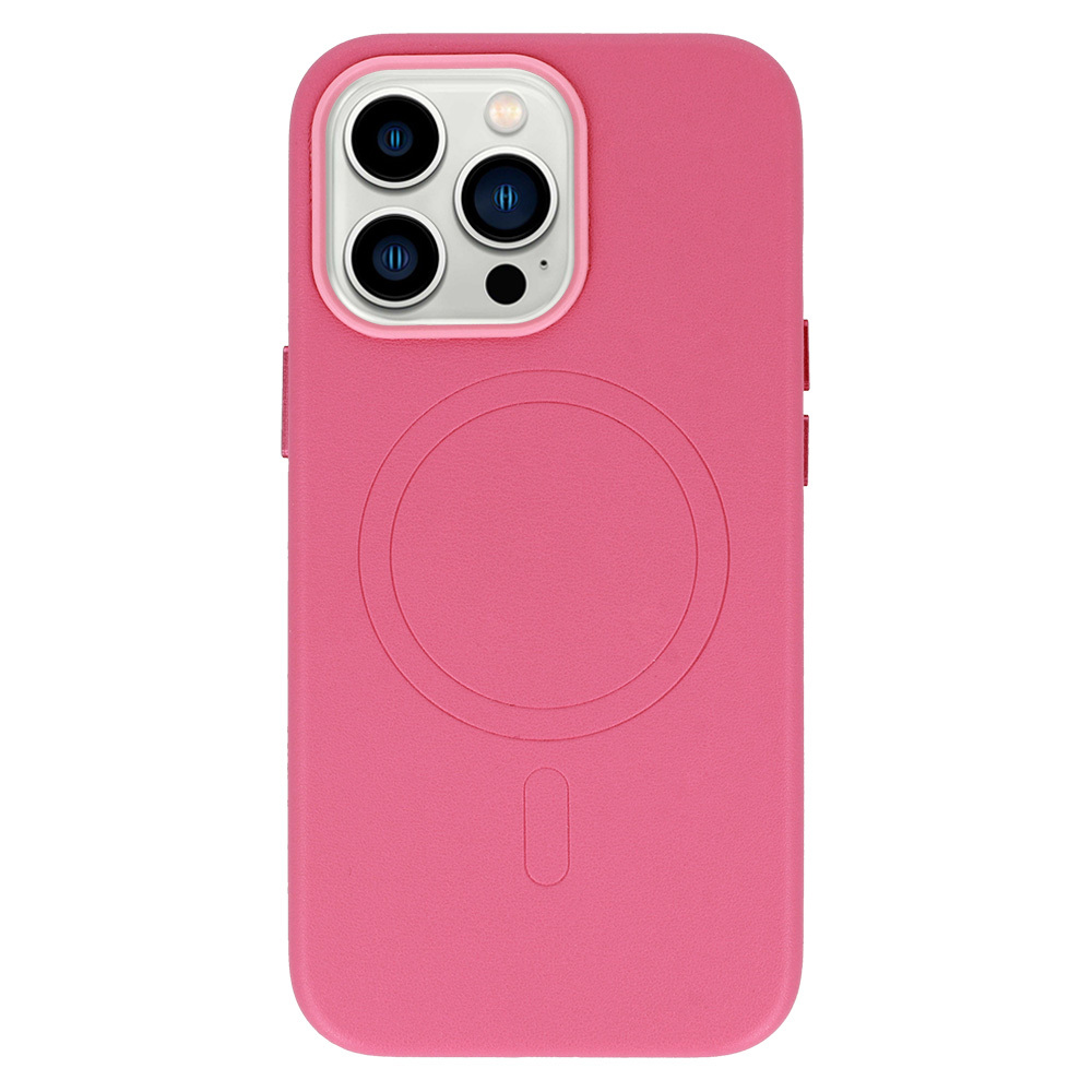 MagSafe Leather Case Iphone 15 Pro Pink
