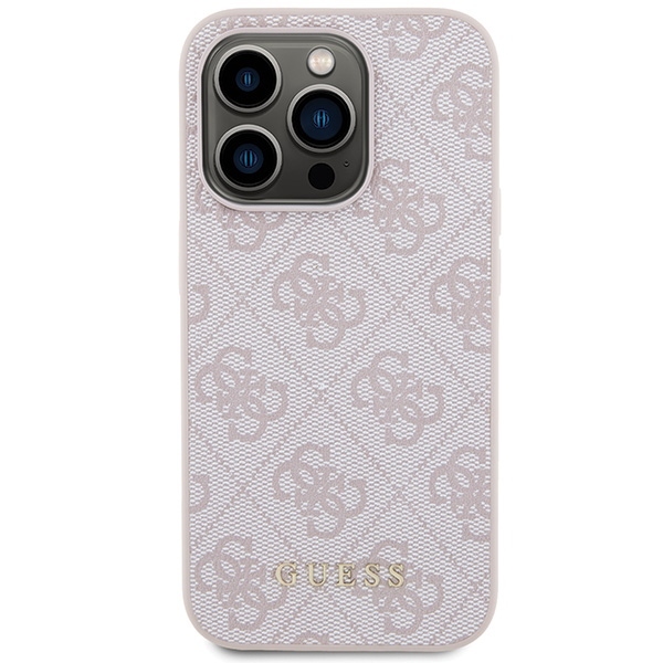 Original Case GUESS Hardcase 4G Metal Gold Logo GUHCP15LG4GFPI for Iphone 15 Pro Pink