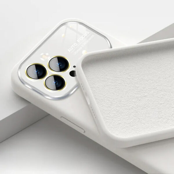 Soft Silicone Lens Case for Iphone 11 white