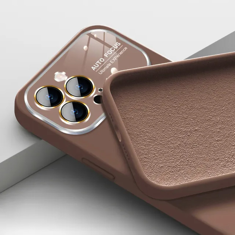 Soft Silicone Lens Case for Iphone 11 brown