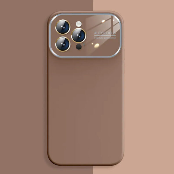 Soft Silicone Lens Case for Iphone 11 brown