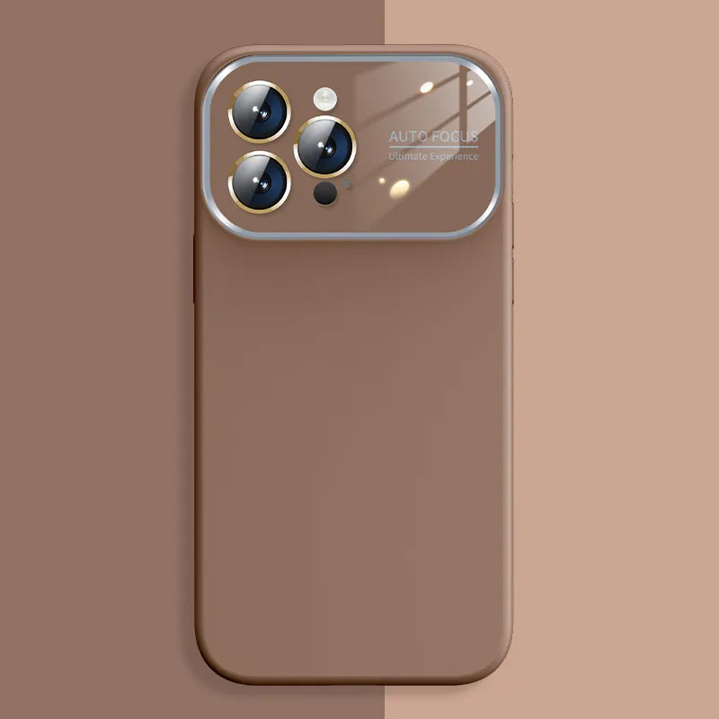 Soft Silicone Lens Case for Iphone 11 brown
