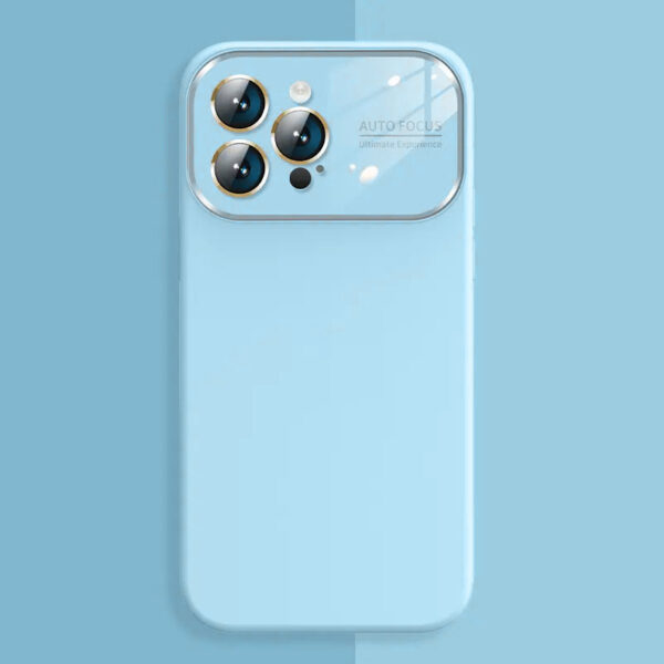 Soft Silicone Lens Case for Iphone 12 light blue