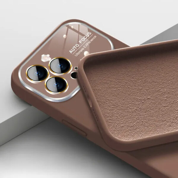 Soft Silicone Lens Case for Iphone 13 brown