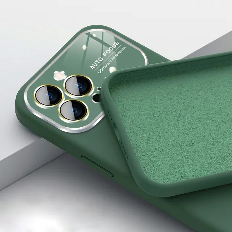 Soft Silicone Lens Case for Iphone 14 Pro Max green