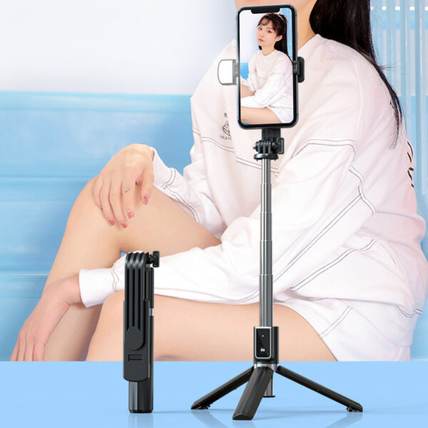 Selfie Stick MINI - with detachable bluetooth remote control and tripod - P40S BLACK