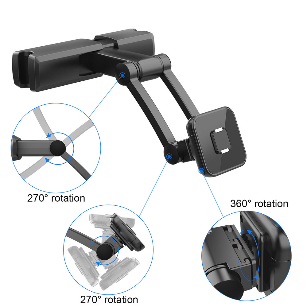 Magnetic car holder headrest mount Type 3 black