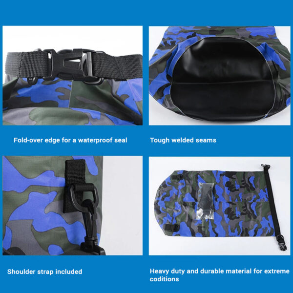 Waterproof Dry Bag Type 1 10L blue camouflage