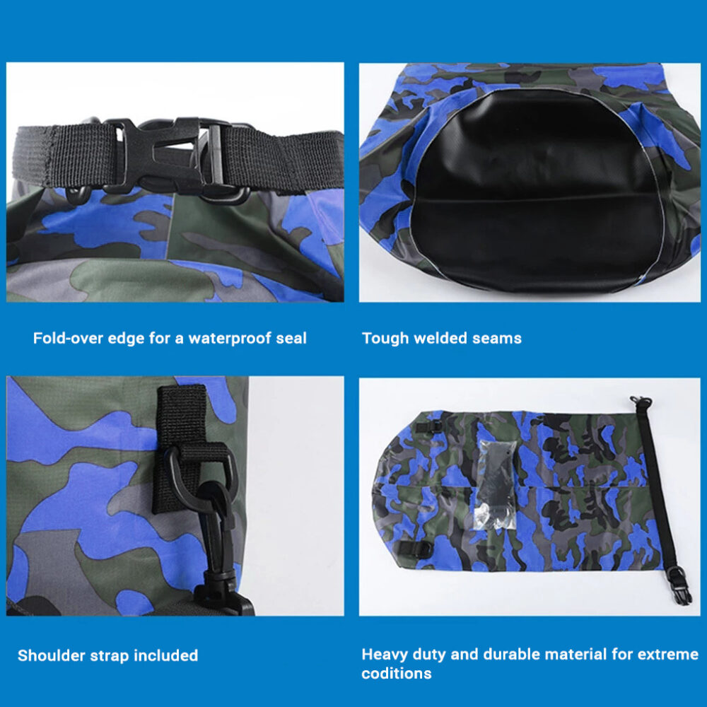 Waterproof Dry Bag Type 1 20L blue camouflage