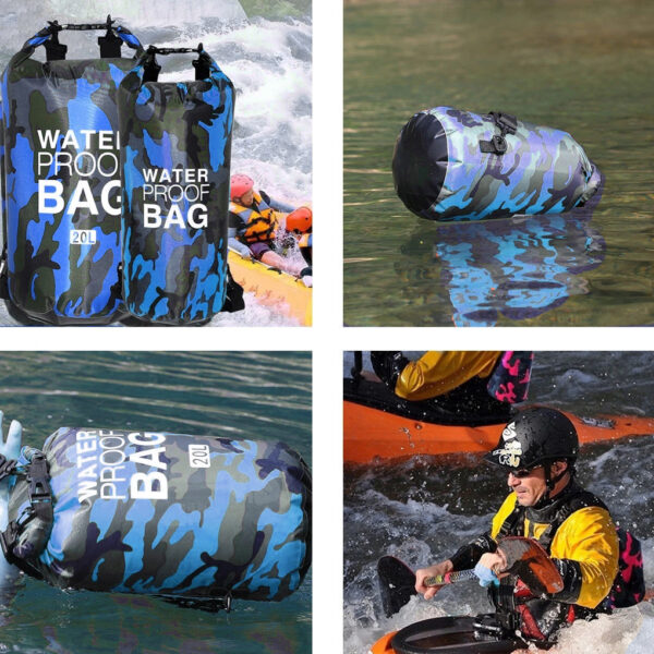 Waterproof Dry Bag Type 1 20L blue camouflage