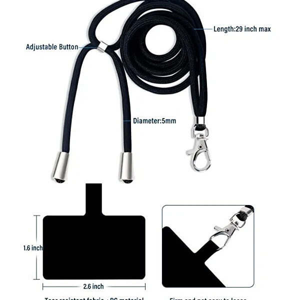 Universal phone lanyard black