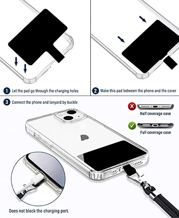 Universal phone lanyard black