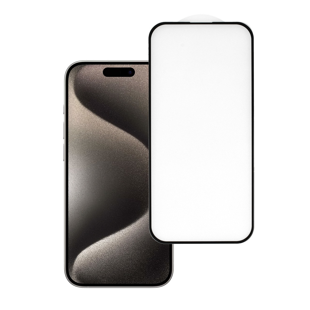Tempered Glass HARD Full Glue 5D for IPHONE 15 PRO MAX BLACK