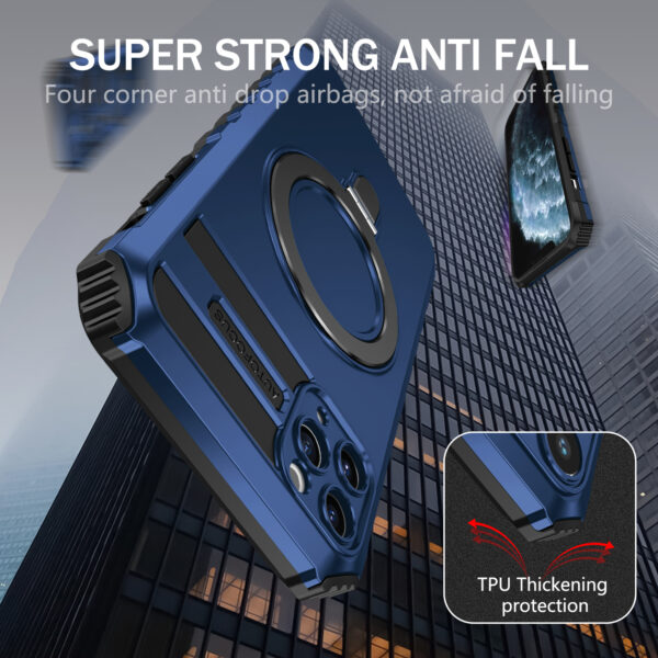 Tel Protect Armor Magsafe Metal Ring Case for Iphone 11 Pro blue
