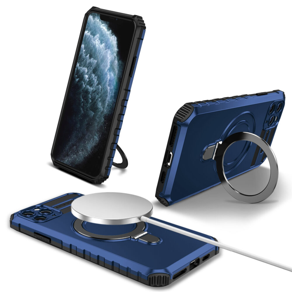 Tel Protect Armor Magsafe Metal Ring Case for Iphone 11 Pro blue