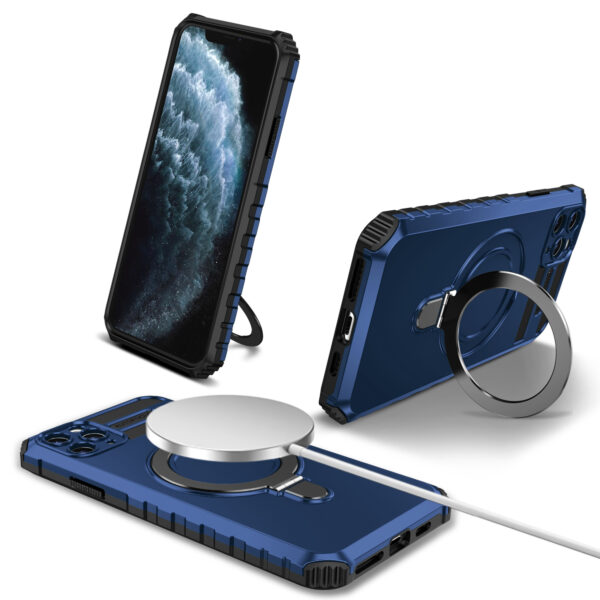 Tel Protect Armor Magsafe Metal Ring Case for Iphone 11 Pro blue