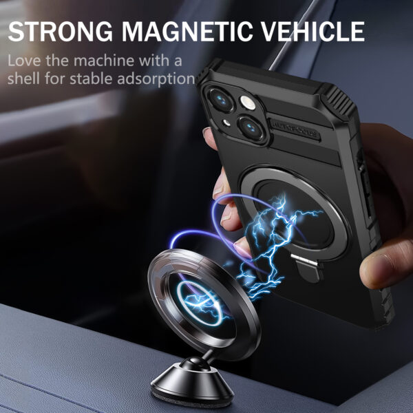 Tel Protect Armor Magsafe Metal Ring Case for Iphone 13 black