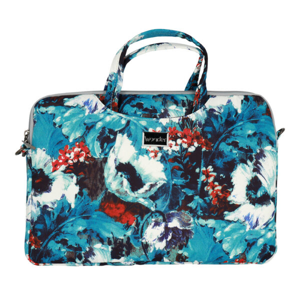 Wonder Briefcase Laptop 13-14 inches white poppies