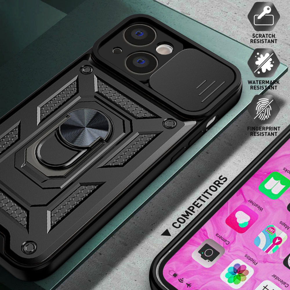 Slide Camera Armor Case for Motorola Moto G84 5G Black