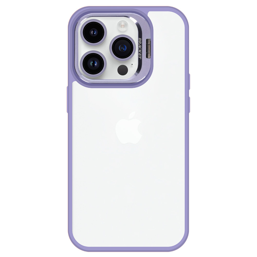 Tel Protect Kickstand case + camera glass (lens) for Iphone 14 Pro light purple