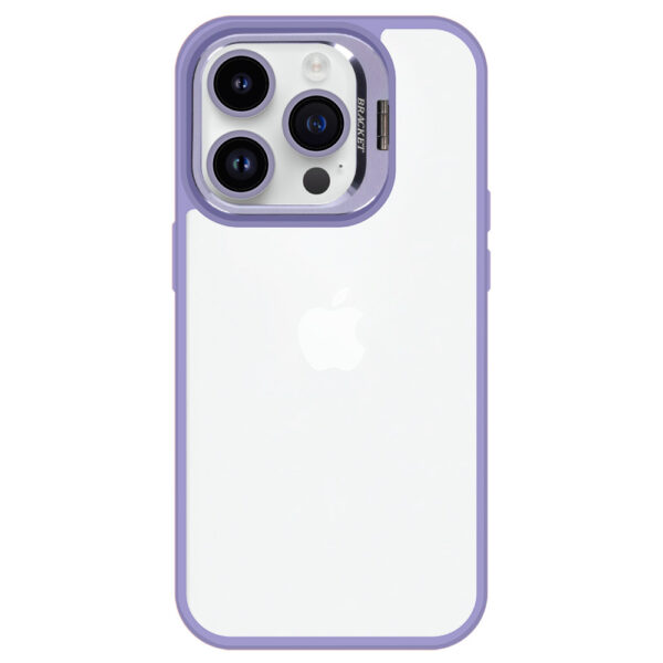 Tel Protect Kickstand case + camera glass (lens) for Iphone 14 Pro Max light purple