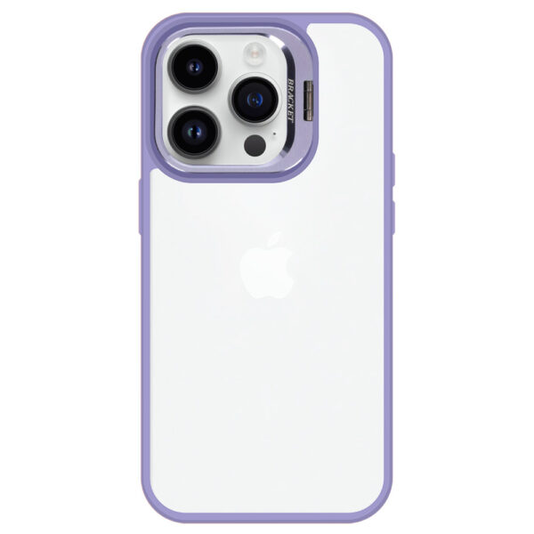 Tel Protect Kickstand case + camera glass (lens) for Iphone 15 light purple