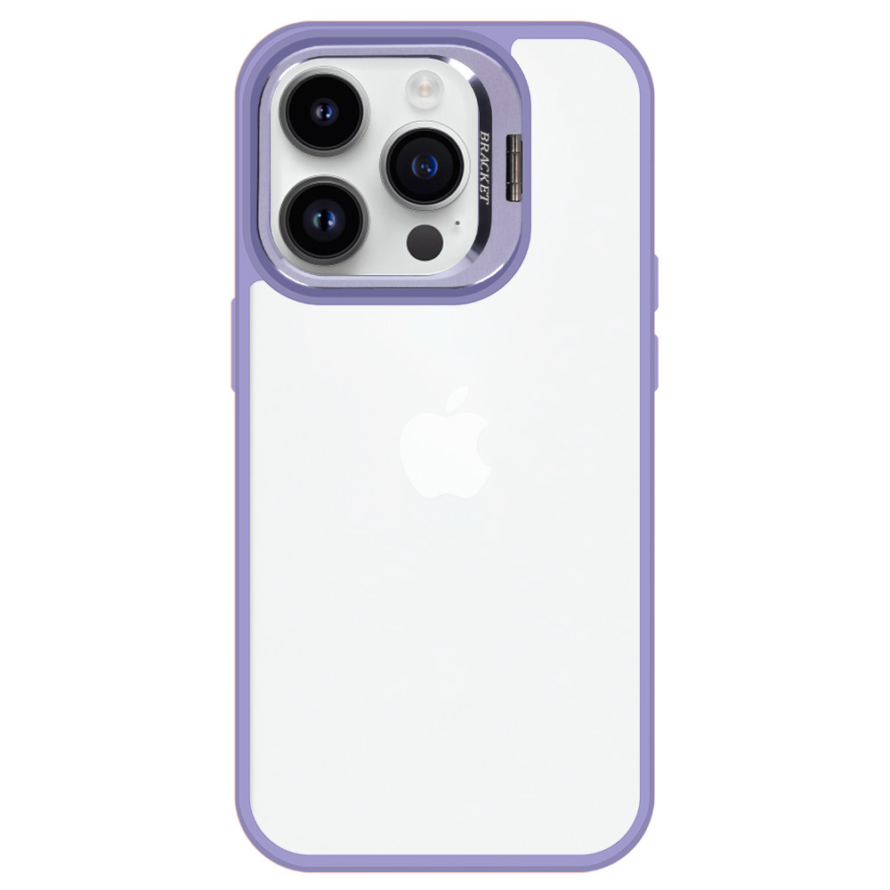 Tel Protect Kickstand case + camera glass (lens) for Iphone 15 light purple