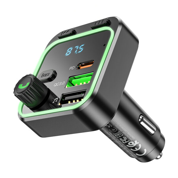 Borofone Transmitter FM BC53 Highway MP3, Bluetooth - 2xUSB + Type C - QC 3.0 18W PD 20W black