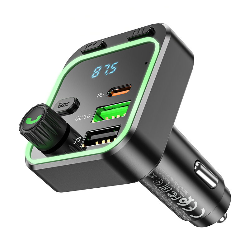 Borofone Transmitter FM BC53 Highway MP3, Bluetooth - 2xUSB + Type C - QC 3.0 18W PD 20W black