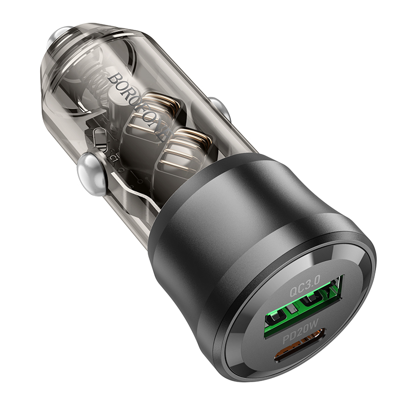 Borofone Car charger BZ25 Journey - USB + Type C - PD38W 3A black