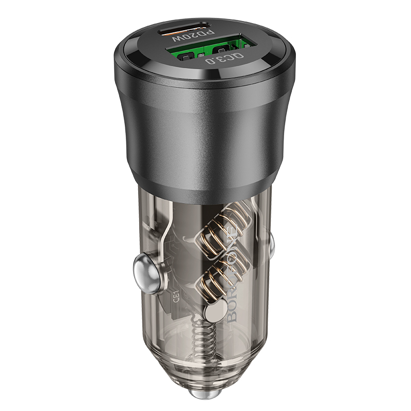 Borofone Car charger BZ25 Journey - USB + Type C - PD38W 3A black
