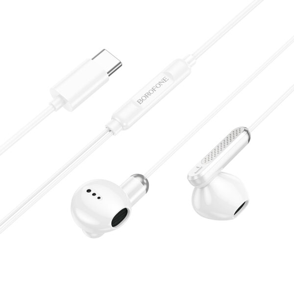 Borofone Earphones BM89 Surpass with microphone Type C white