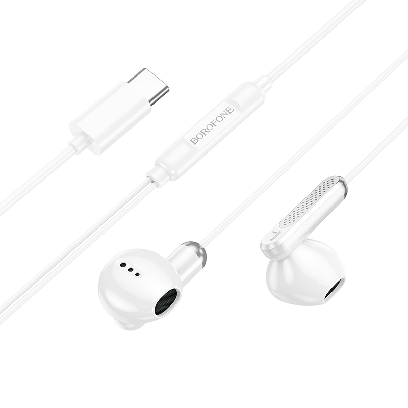 Borofone Earphones BM89 Surpass with microphone Type C white