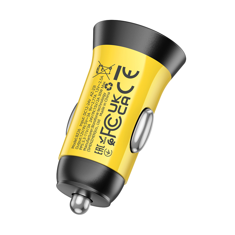 Borofone Car charger BZ26 Searcher - Typ C - PD 30W 3A yellow