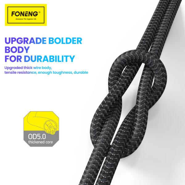 Foneng Cable X82 - USB to Type C - 3A 1 metre black