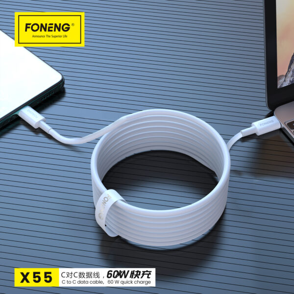 Foneng Cable X55 - Type C to Type C - PD 60W 2 metres white