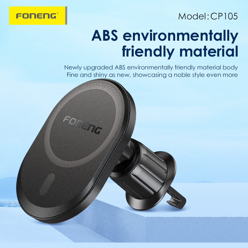Foneng Car holder CP105 magnetic with induction charging to air vent black