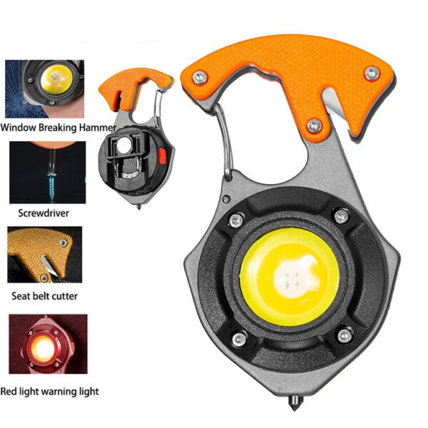 Mini flashlight LED keychain W5143 Type C with 2 screwdriver bits orange