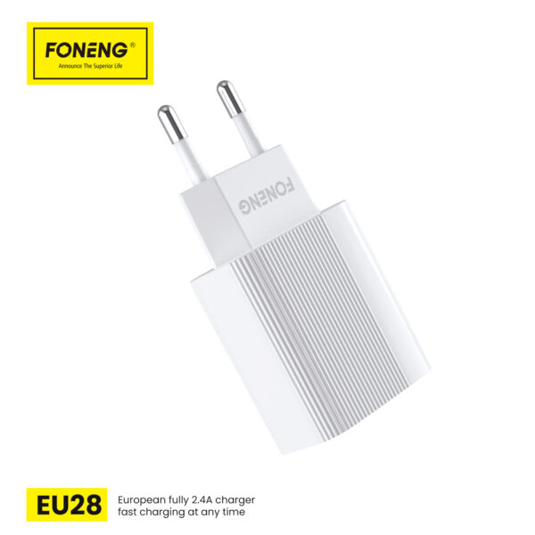 Foneng Wall charger EU28 - USB - 2,4A with USB to Type C cable white
