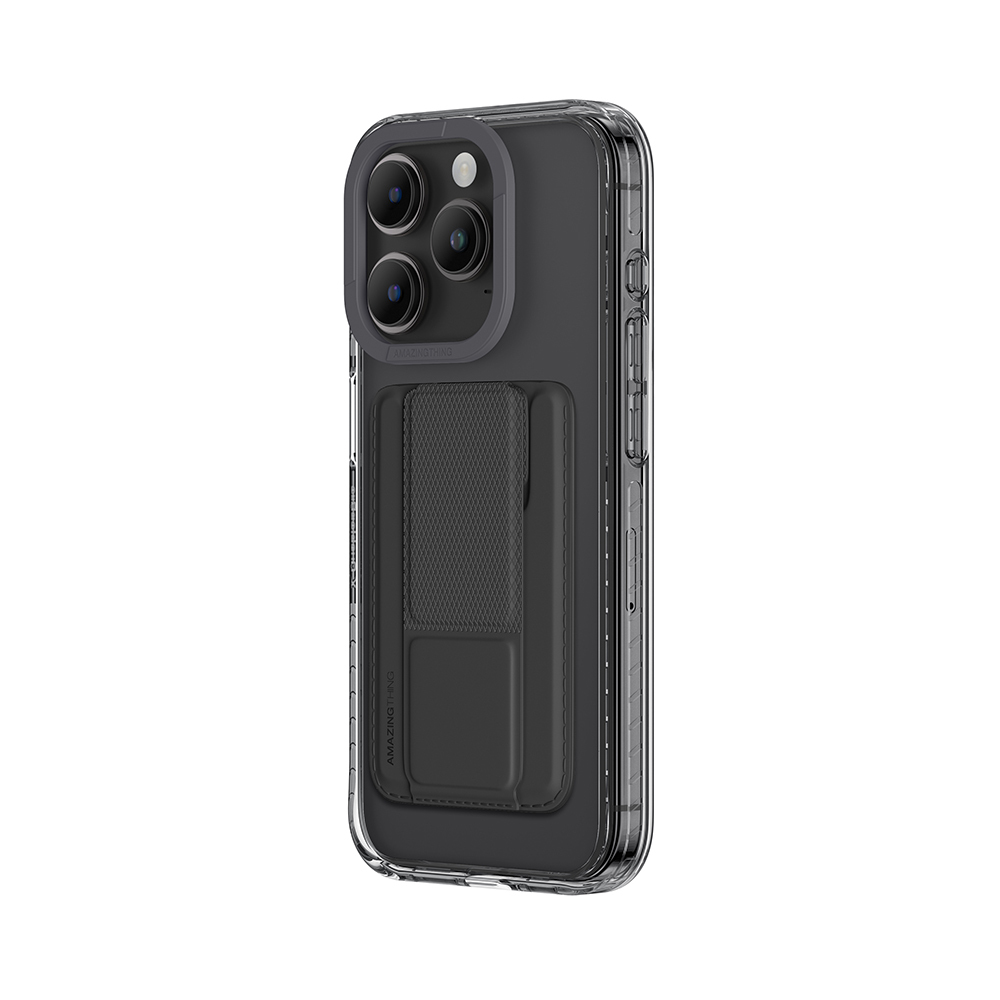 Amazing Thing Titan Pro Mag Wallet Case 10FT IP156.1PTWBK for Iphone 15 Pro black with stand