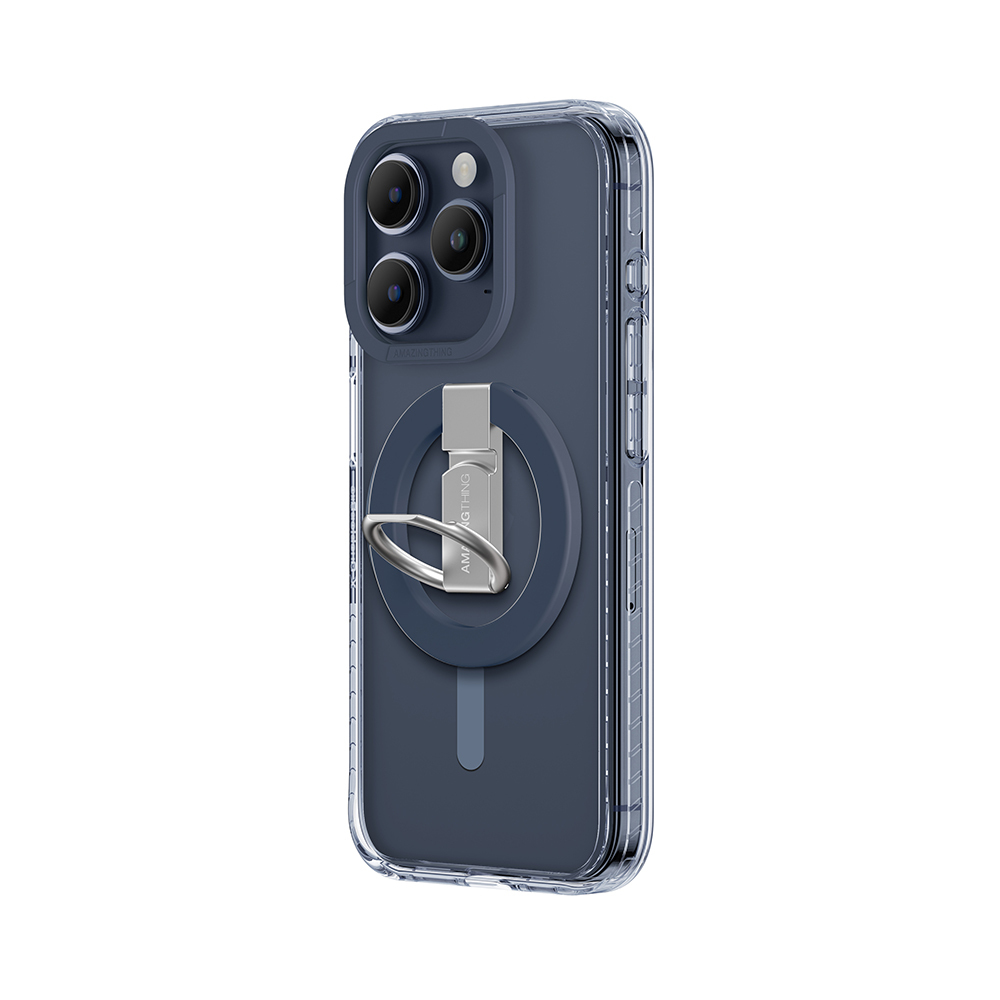 Amazing Thing Titan Pro Mag Ring Grip Case 10FT IP156.7PTRBU for Iphone 15 Pro Max navy