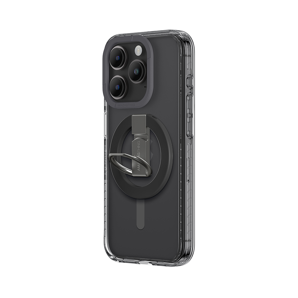 Amazing Thing Titan Pro Mag Ring Grip Case 10FT IP156.7PTRBK for Iphone 15 Pro Max black