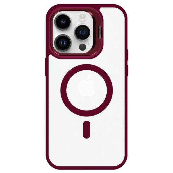 Tel Protect Kickstand Magsafe Case for Iphone 14 Pro Max burgundy