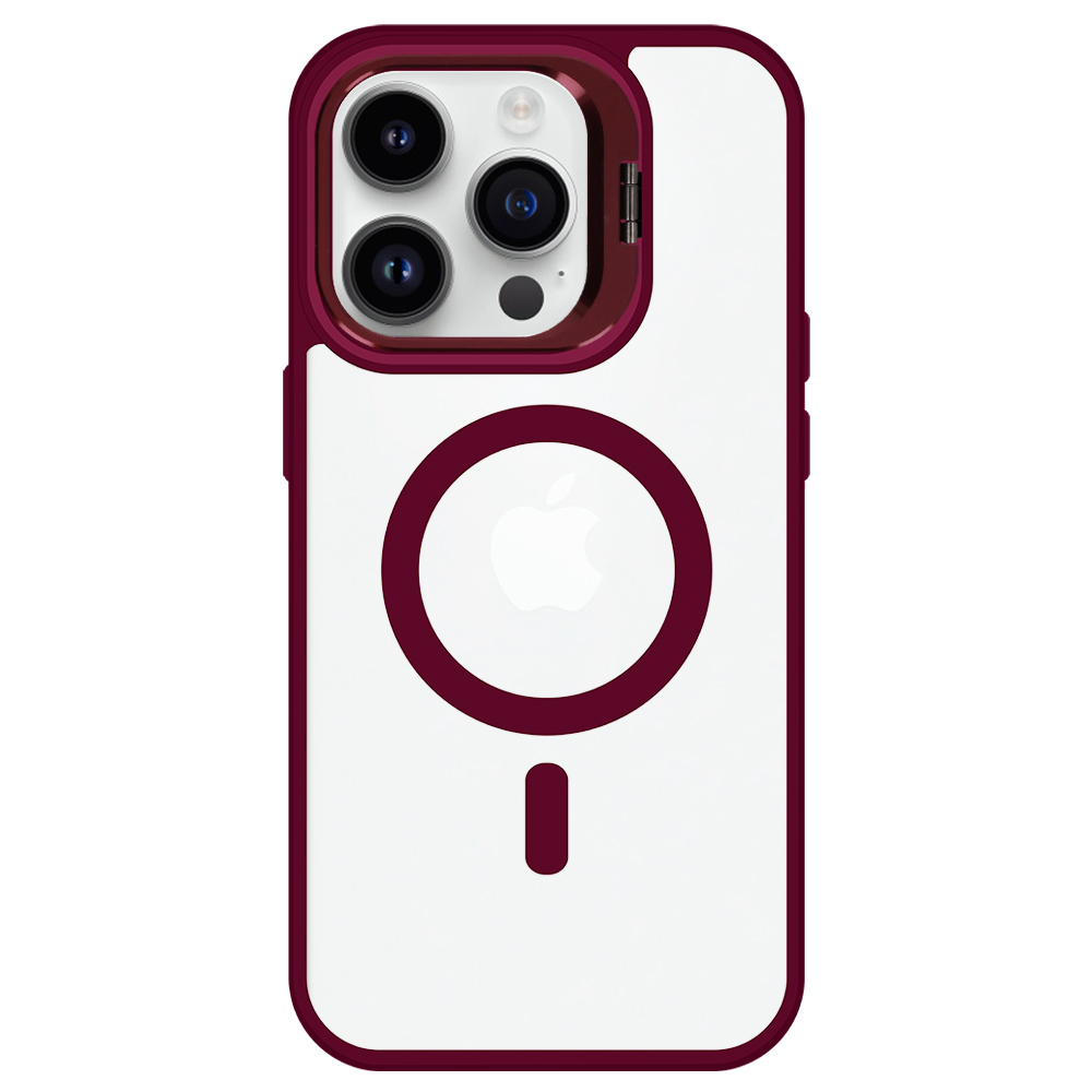 Tel Protect Kickstand Magsafe Case for Iphone 14 Pro Max burgundy