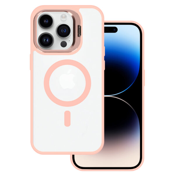 Tel Protect Kickstand Magsafe Case for Iphone 14 Pro Max light pink