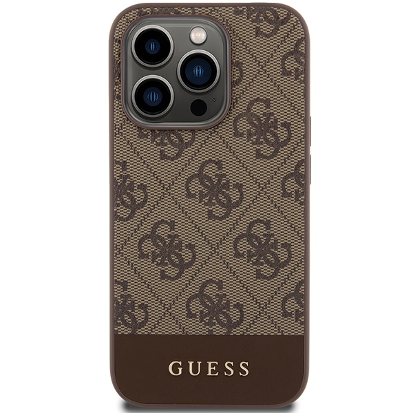 Original Case GUESS hardcase 4G Stripe Collection GUHCP15LG4GLBR for Iphone 15 Pro brown