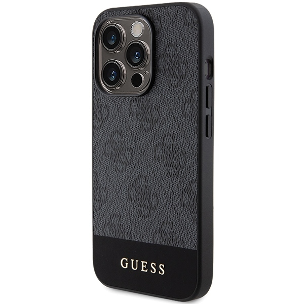 Original Case GUESS hardcase 4G Stripe Collection GUHCP15LG4GLGR for Iphone 15 Pro grey