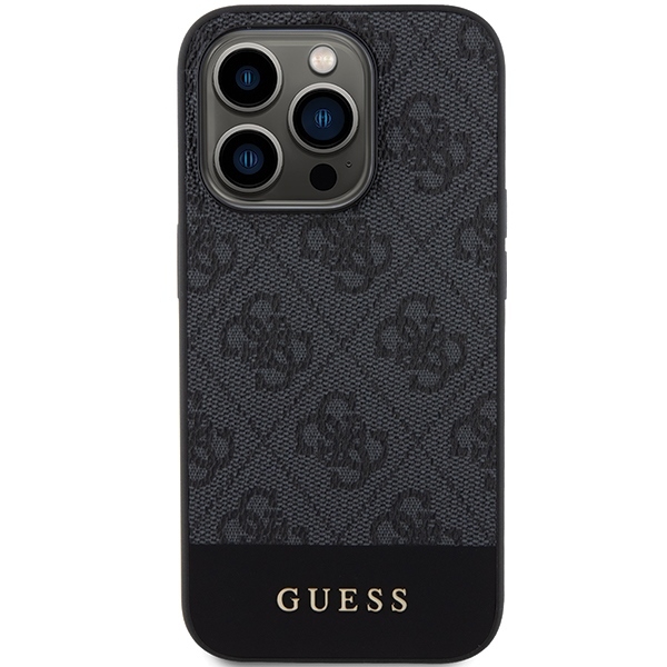 Original Case GUESS hardcase 4G Stripe Collection GUHCP15LG4GLGR for Iphone 15 Pro grey